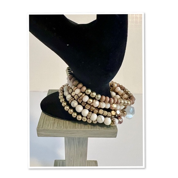 Five Beaded Stackable Bracelets - Picture 3 of 9